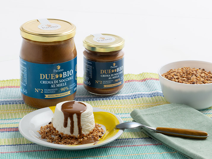 DueBIO - Crema di nocciole con miele e nocciole biologiche, per formaggio