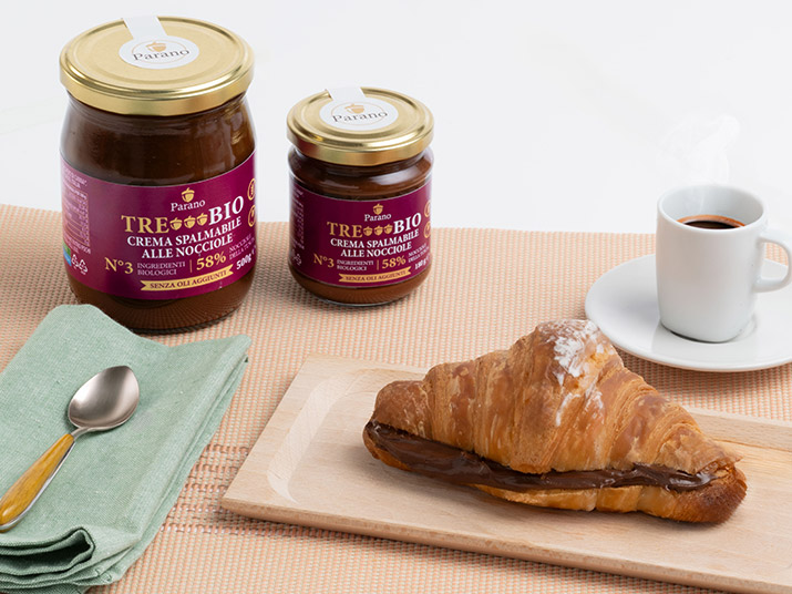TreBIO - Crema di nocciole tre ingredienti, farcitura cornetti e brioche