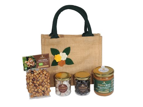 Borsa regalo media - creme e nocciole
